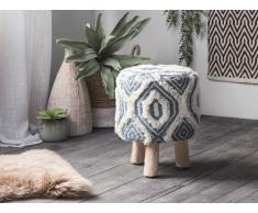 Sgabello in lana bianco/blu AGRA