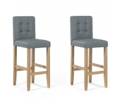 Set di 2 sgabelli da bar in colore grigio MADISON