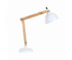 Lampada da tavolo in legno e metallo bianco - SALADO