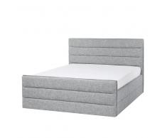 Letto matrimoniale moderno in tessuto grigio chiaro 160x200cm VALBONNE