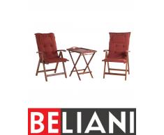 Set da balcone in legno con cuscini terracotta TOSCANA