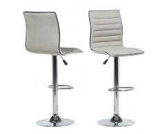 Set di due sgabelli da bar in colore beige, LUCERNE