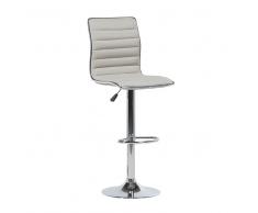 Sgabello da bar regolabile in metallo e tessuto beige - LUCERNE