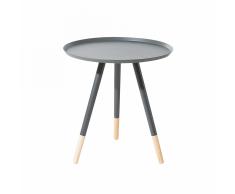 Tavolino da caffè in acciaio e legno grigio - JUNEAU