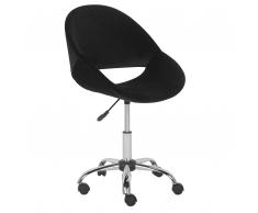 Sedia da ufficio con rotelle in velluto nero SELMA