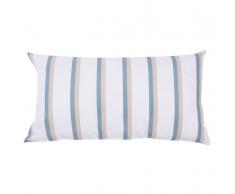 Cuscino decorativo da giardino con le strisce beige-azzurre 40 x 70 cm