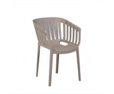 Sedia da pranzo in plastica grigio chiaro DALLAS