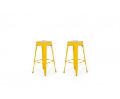 Set di due sgabelli da bar e cucina in metallo giallo 76 cm CABRILLO