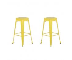 Set di 2 sgabelli da bar in metallo giallo dorato 76 cm CABRILLO