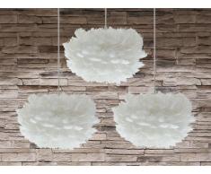 Set di 3 lampade da soffitto in piuma bianca FOG mini