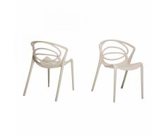 Sedia beige - Sedia in plastica - Sedia da giardino di design - Sedia da pranzo - BEND