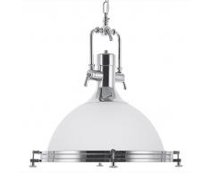 Lampadario in vetro e metallo cromato EBRON