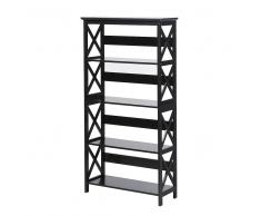 Scaffalatura 4 ripiani in laminato nero design vintage FOSTER