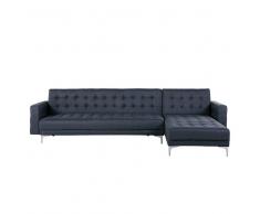 Divano letto angolare in tessuto grigio scuro versione sinistra ABERDEEN