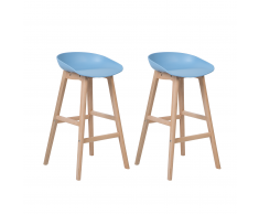 Set di 2 sgabelli da bar in colore azzurro MICCO