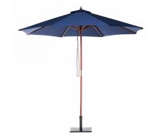 Ombrellone da giardino blu scuro con palo in legno 270cm TOSCANA II