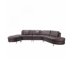 Divano angolare in pelle marrone COPENHAGEN
