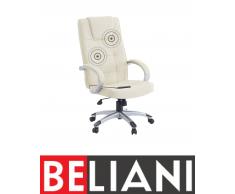 Poltrona relax da ufficio in pelle sintetica beige gambe argento DIAMOND II
