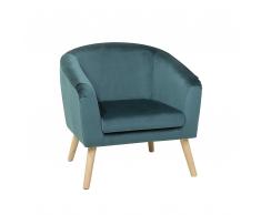 Poltrona in tessuto vellutato blu NAPPA