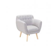 Poltrona imbottita in tessuto grigio - MELBY