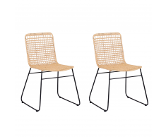 Set di 2 sedie da pranzo in rattan color naturale BERITO