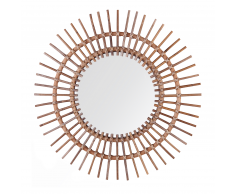Specchio da muro in rattan color beige sabbia ø 76 cm STENEN