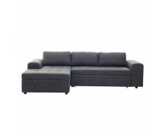 Divano letto angolare imbottito in tessuto grigio scuro KIRUNA