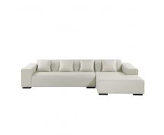 Divano angolare sinistro moderno in tessuto beige LUNGO