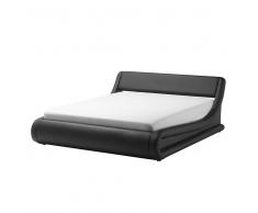Letto con contenitore in ecopelle nera opaca 180x200 cm - AVIGNON