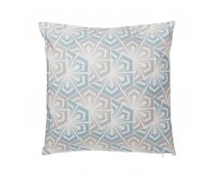 Cuscino decorativo a ornamenti 45 x 45 cm azzurro/grigio