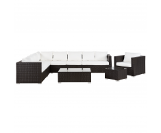 Set da giardino 8 posti in rattan marrone XXL