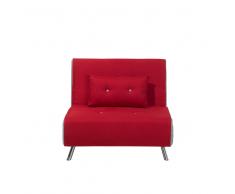 Divano letto singolo in tessuto rosso FARRIS