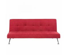 Divano letto imbottito in tessuto rosso HASLE
