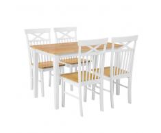 Set da pranzo di tavolo 120cm e 4 sedie in legno HOUSTON