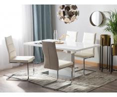 Tavolo da pranzo estendibile bianco 160/200x90cm SANTANA