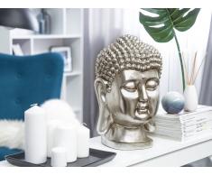 Statuetta decorativa argentata BUDDHA