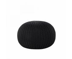 Pouf poggiapiedi in tessuto nero 50 x 35 cm CONRAD
