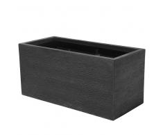Vaso rettangolare nero da esterno 80 x 37 x 38 cm MYRA