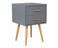 Comodino a 2 cassetti grigio ALABAMA