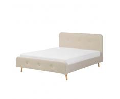 Letto matrimoniale moderno in tessuto beige 160x200cm RENNES