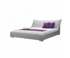 Letto matrimoniale moderno in tessuto grigio 160x200cm NANTES