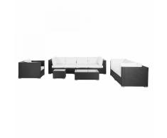 Set da giardino in rattan nero MAESTRO