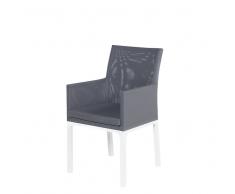 Sedia da giardino grigio alluminio - BACOLI