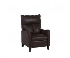 Poltrona recliner in pelle sintetica marrone ROYSTON