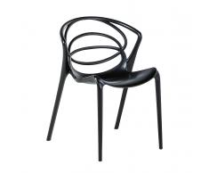 Sedia nera - Sedia in plastica - Sedia da giardino di design - Sedia da pranzo - BEND