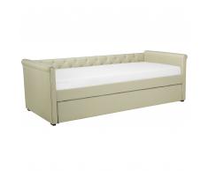 Letto da giorno in tessuto beige 90x200cm LIBOURNE