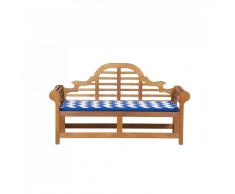 Panchina in legno 180cm con cuscino blu bianco zigzag JAVA marlboro