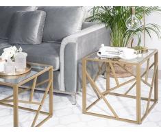 Tavolino basso color oro in vetro ORLAND