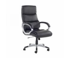 Sedia da ufficio in ecopelle nera KING