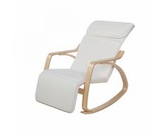 Sedia poltrona a dondolo con cuscino beige WESTON